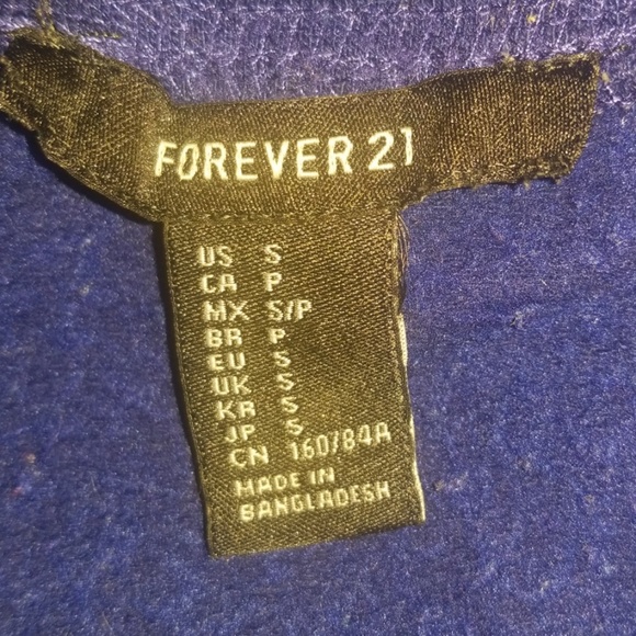 Navy Blue Forever 21 cropped sweatshirt - Picture 3 of 3